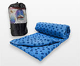 Рушник для йоги і фітнесу EasyFit Yoga Mat Towel 183×63 см Синій EF-1933-BL, фото 4