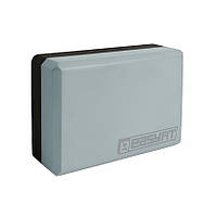 Блок для йоги EasyFit EF-1821-GYBK, Сірий, EVA піна, 23×15×7,6 см, 200 г (1 шт.)