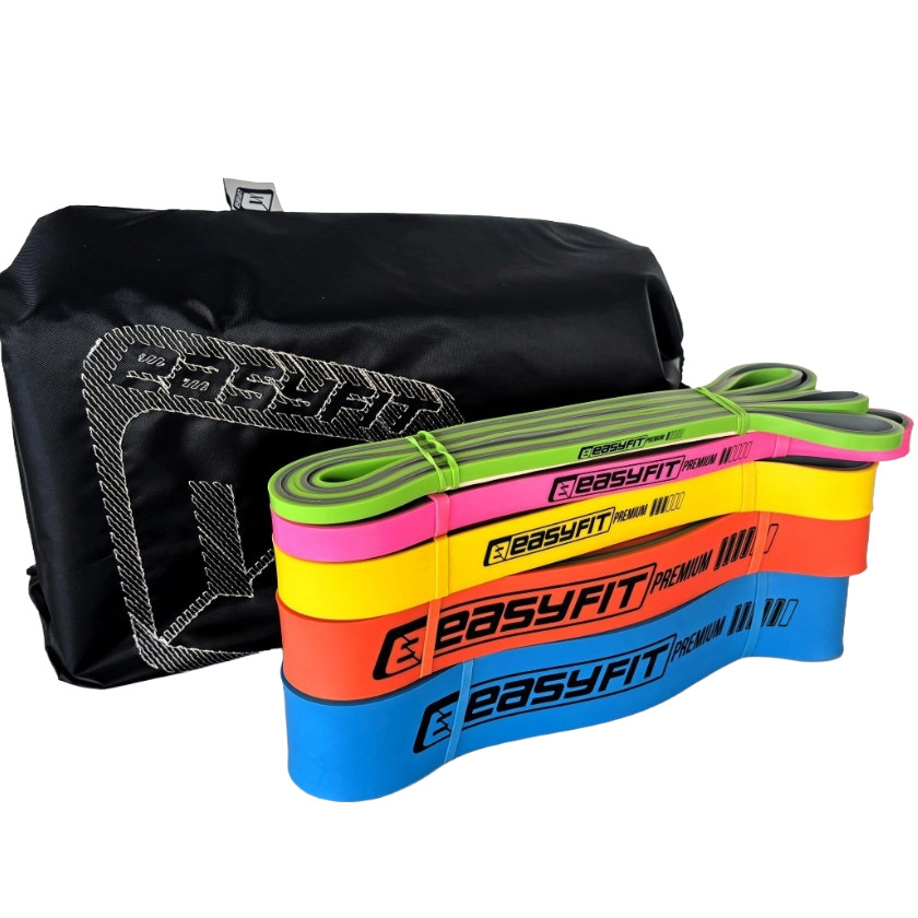 Еспандер-петля EasyFit EF-2635s, латекс, набір 5 шт., опір 2-63 кг — для фітнесу та кросфіту, фото 1