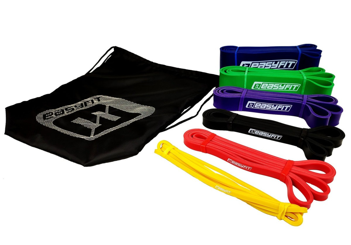 Еспандер-петля EasyFit EF-1116s, латекс, набір 6шт., опір 1–110 кг – для фітнесу, кросфіту і підтягувань, фото 1