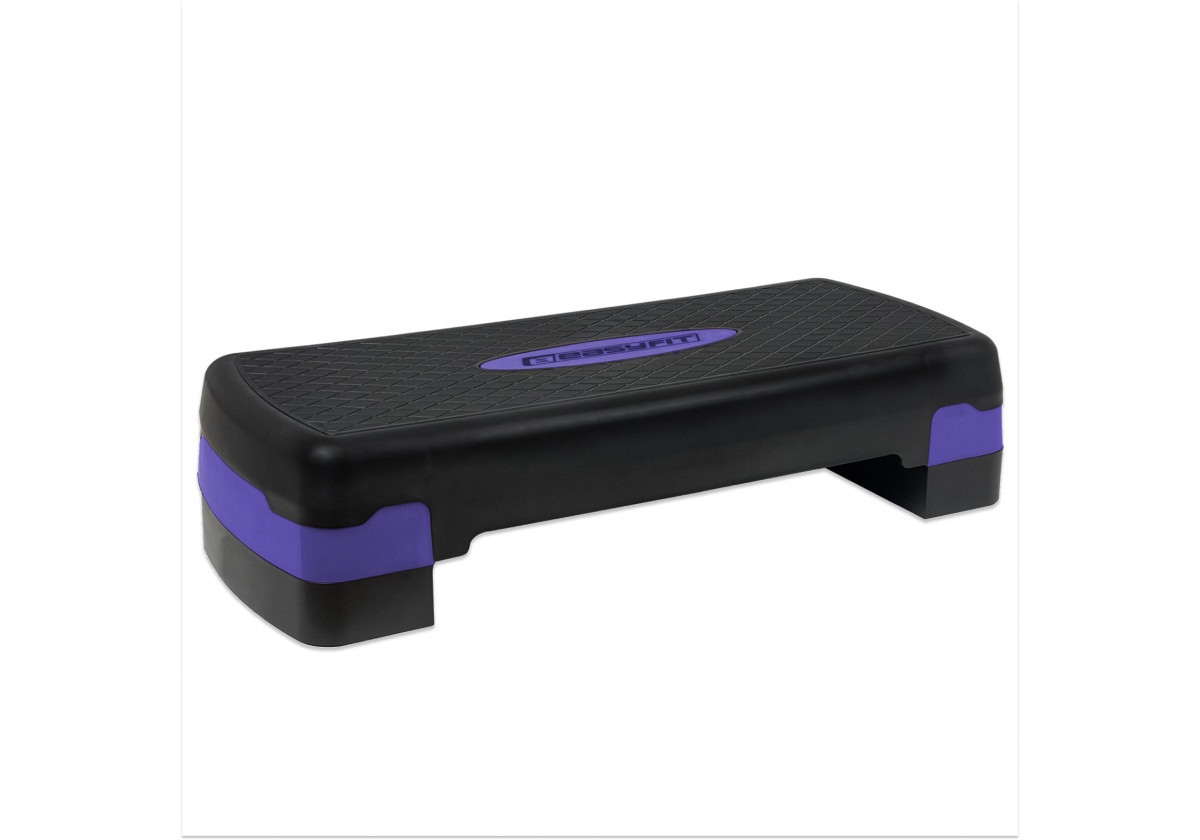 Степ-платформа 2-рівнева EasyFit EF-0540-V Step-B, 68×28 см, висота 10–15 см, чорно-фіолетова — для фітнесу та аеробіки, фото 1