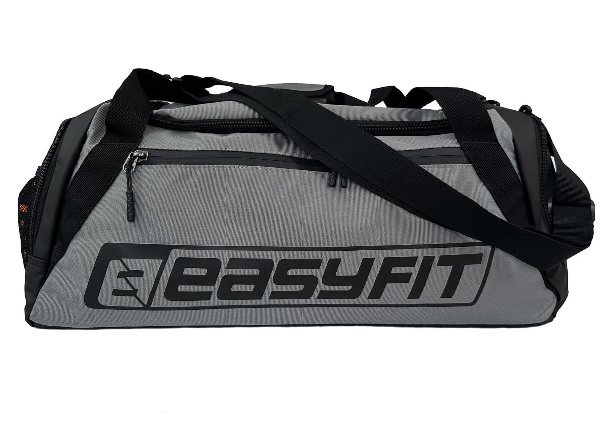 Сумка спортивна EasyFit SB1 EF-8001-GY,45 л – для залу, поїздок і тренувань Сіро-чорний, фото 1