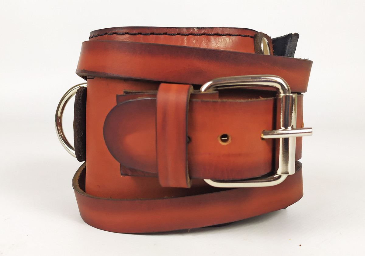 Манжета для блочних тренажерів EasyFit EF-LGSTR-F8-BR шкіряна 1 шт Коричневий, фото 1