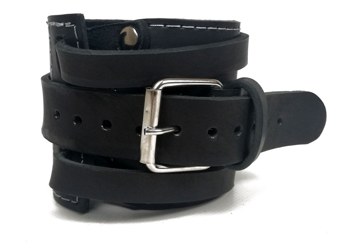 Манжета для блочних тренажерів EasyFit EF-LGSTR-F8 шкіряна (1 шт) Чорний, фото 1