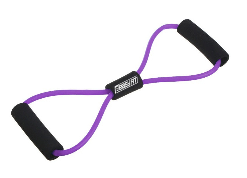 Трубчастий еспандер (вісімка) EasyFit EF-3947-V для тренувань та реабілітації Фіолетовий, фото 1