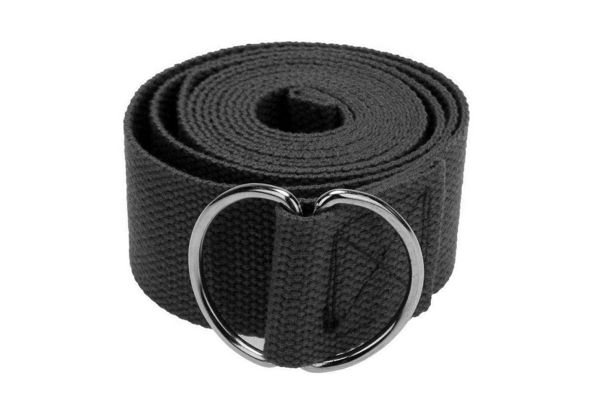 Ремінь для йоги EasyFit Waist EF-1830-BK для розтяжки, балансу та асан Чорний, фото 1