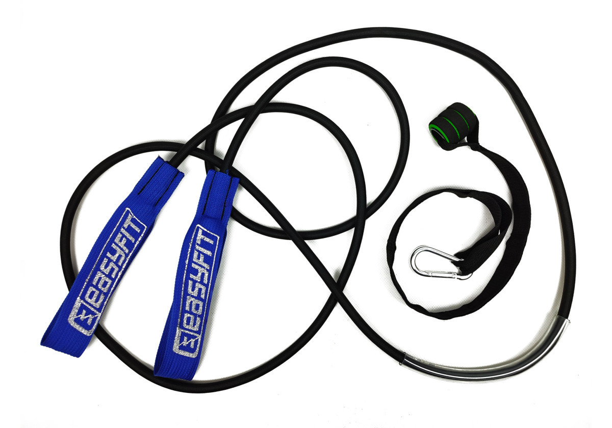 Еспандер гумовий EasyFit EF-EBLP-AD-10 з ручками ,10 мм (еспандер лижника, плавця, боксера) 16-60 кг, фото 1