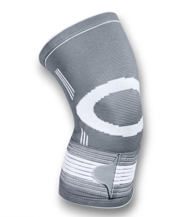 Наколінник для суглобів (бандаж) EasyFit EF-0083-M з фіксуючим ременем M 1 шт Сіро-білий, фото 1