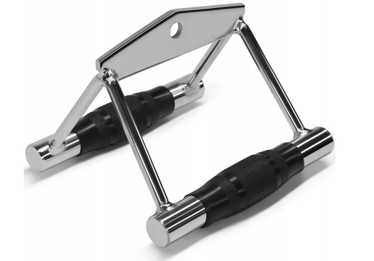 Подвійна ручка для нижньої тяги EasyFit EF-8100 з гумовими ручками, фото 1