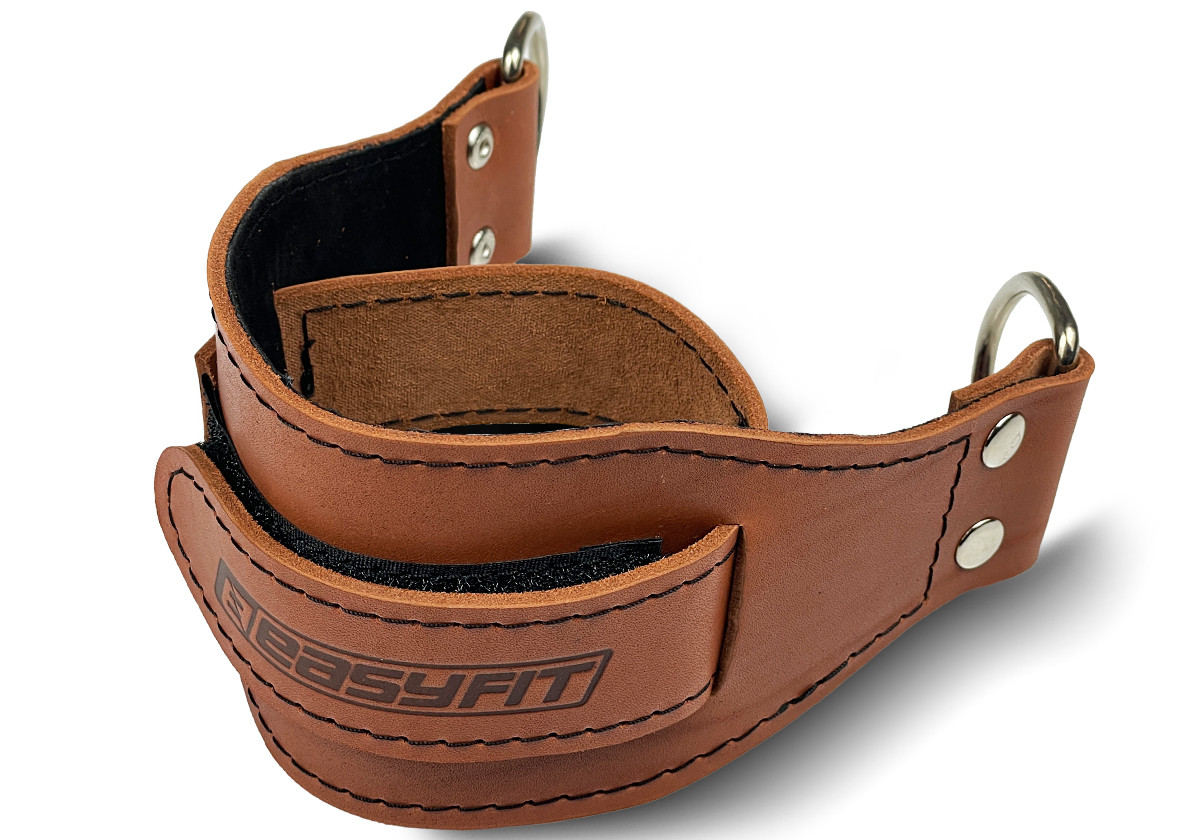 Манжета для блочних тренажерів EasyFit EF-LGSTR-F9-BR шкіряна (1 шт) Коричневий, фото 1