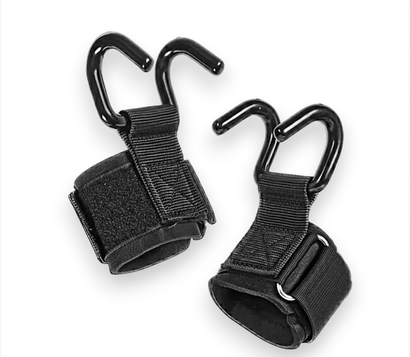 Гаки для турніка та тяги EasyFit EF-0668 для роботи зі штангою, Чорний (пара), фото 1