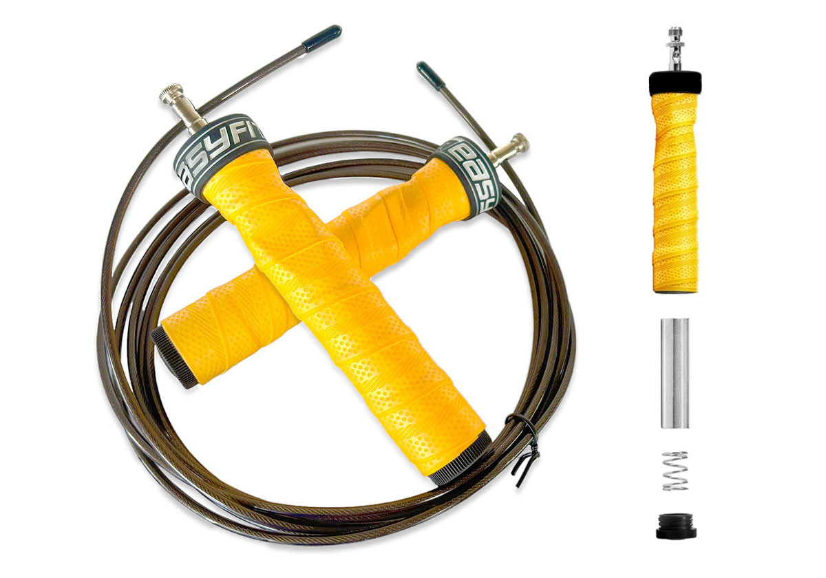 Скакалка EasyFit FlexiJump Pro EF-1914 (для гімнастики,фітнесу,боксу) Чорно-жовтий, фото 1