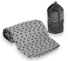 Рушник для йоги і фітнесу EasyFit Yoga Mat Towel 183×63 см Сірий EF-1933-GY