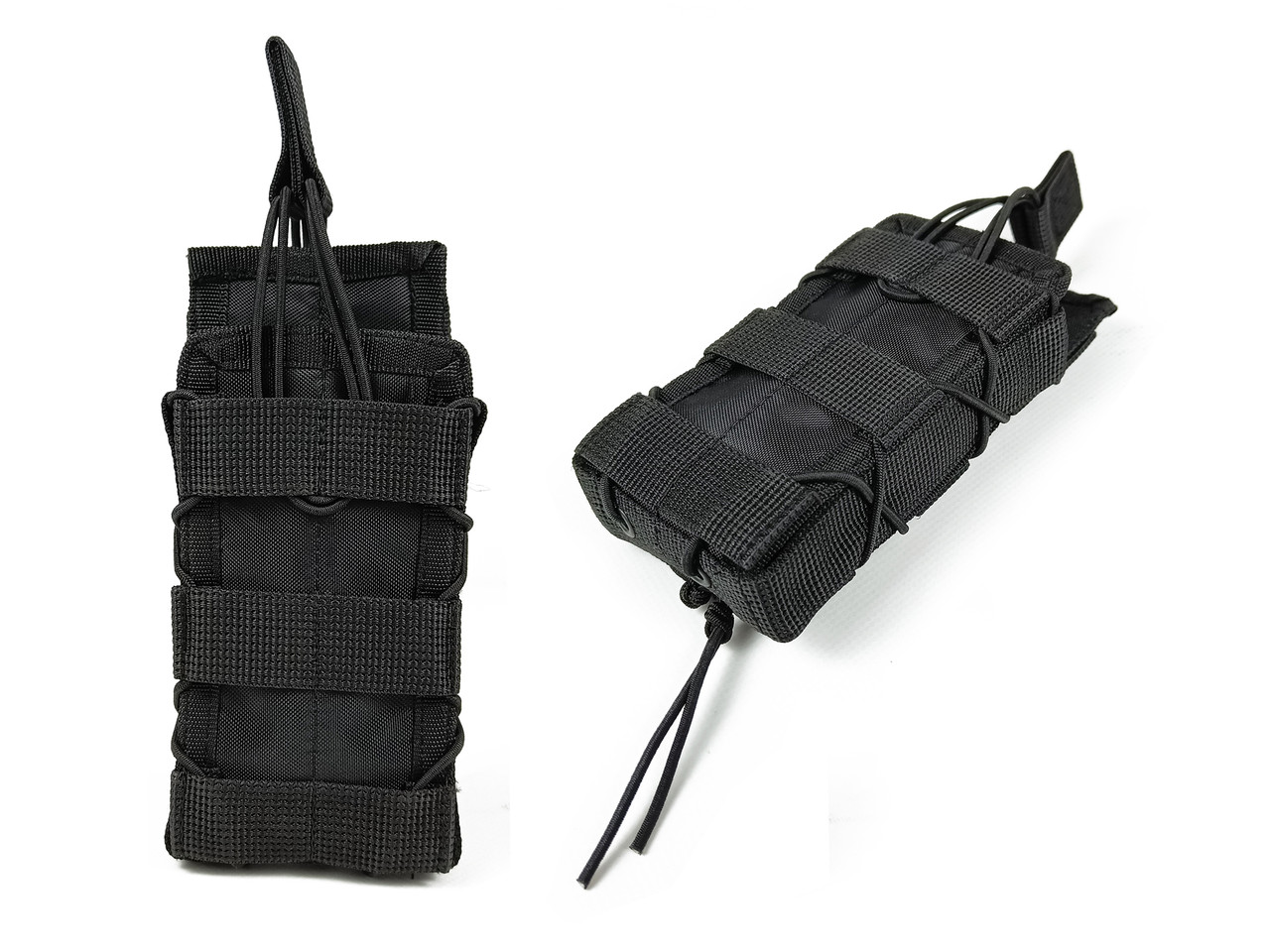 Підсумок під магазин АК/РПК одинарний відкритий чорний (MOLLE, підсумок на розгрузку, жилет, РПС), фото 1