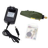 Міні-дриль гравер з насадками і адаптером Dremel, фото 6