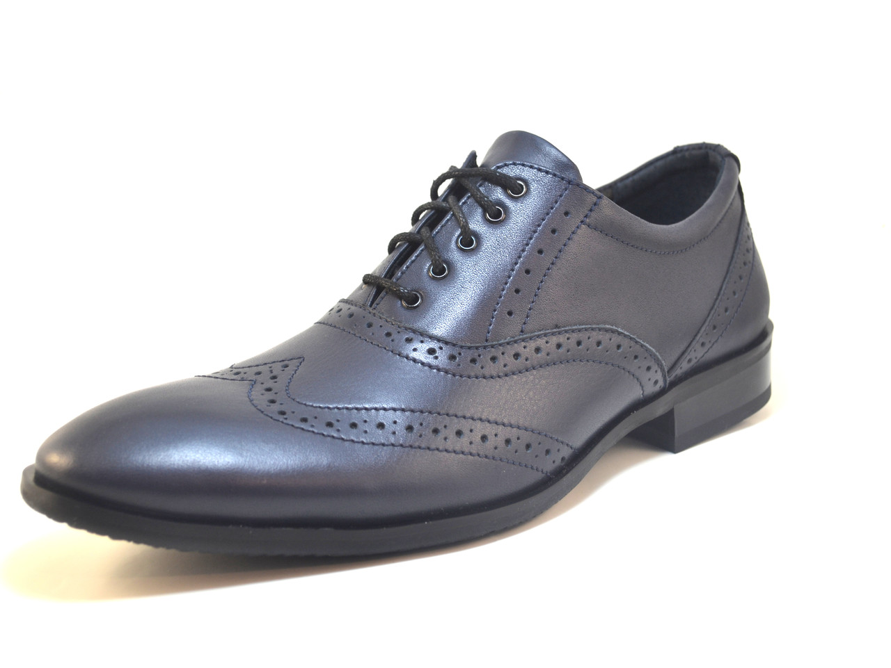 Туфлі чоловічі шкіряні класичні оксфорди броги Rosso Avangard FeliceteZo Grey Pelle підошва моноблок