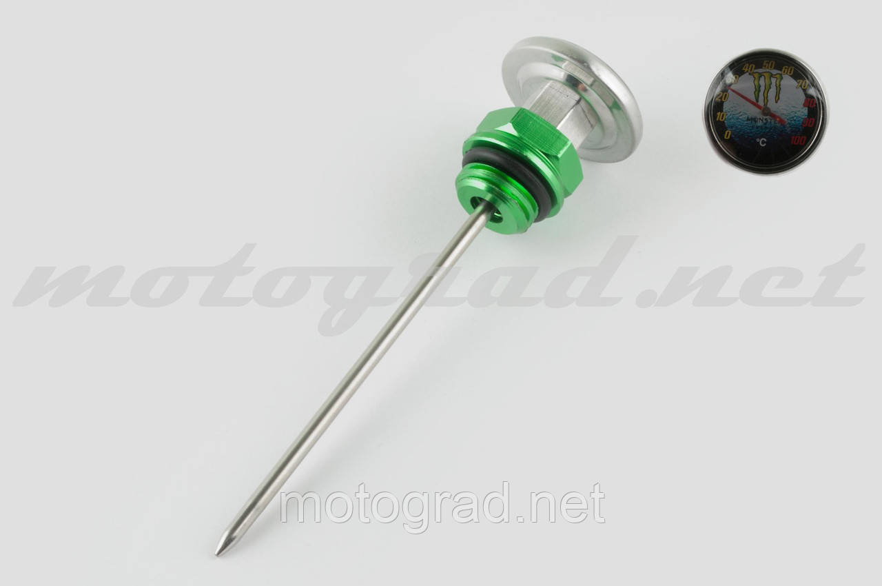 Щуп олії Ø19.0mm, L-137mm (+датчик температури) "RIDE IT" (зелений)