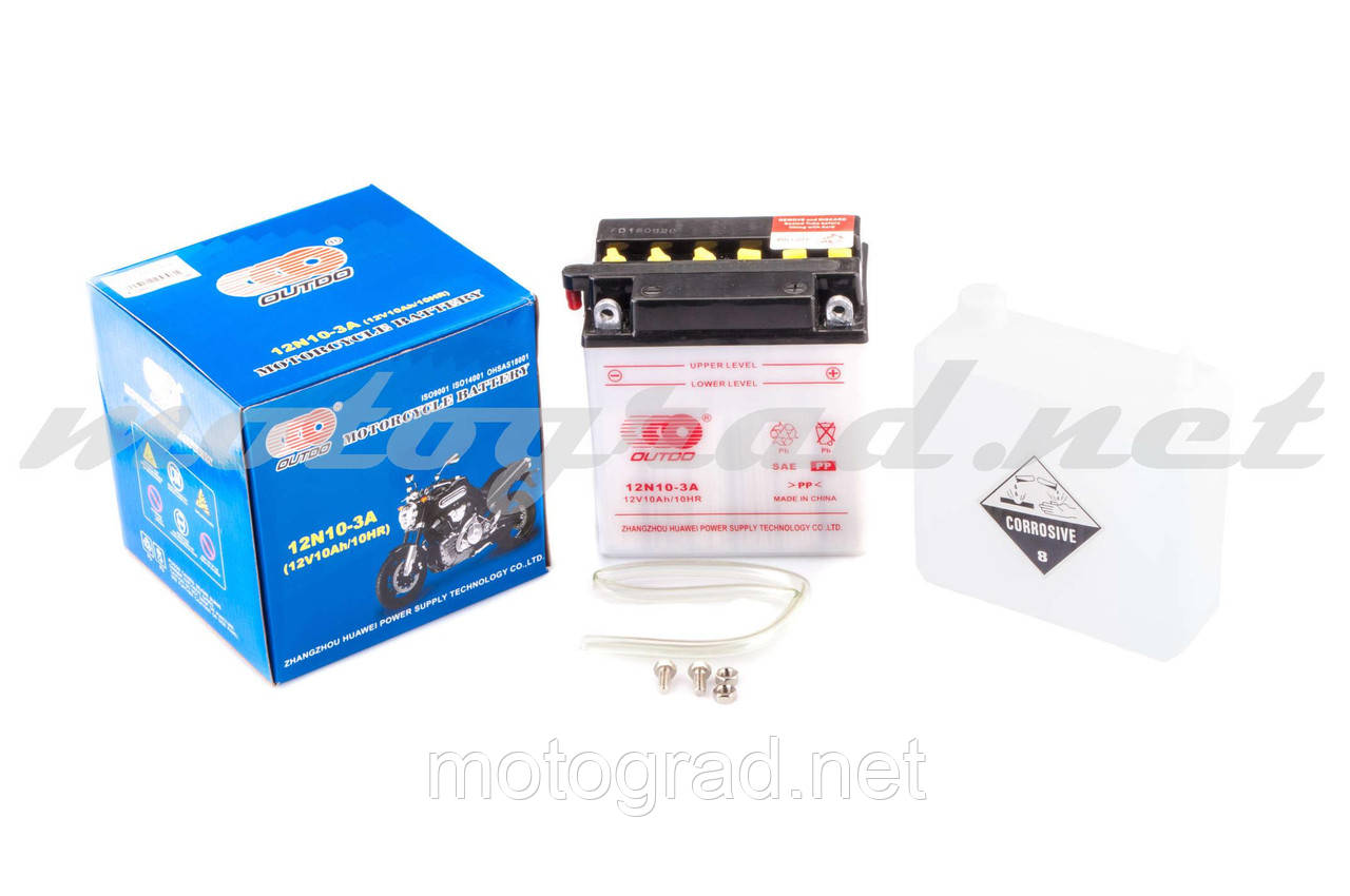 Акумулятор 12V 2,3А кислотний, Suzuki (114x39x87 мм, чорний, mod:GT 4B-5) OUTDO, фото 1