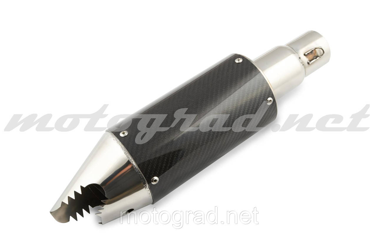 Глушник (тюнінг) 370*100 mm (неіржавка сталь, овал, карбон сірий, прямоток) (mod:1) 118, фото 1