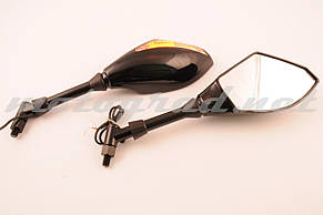 Дзеркала MATRIX (чорні, діодні повороти, 18 кристалів)