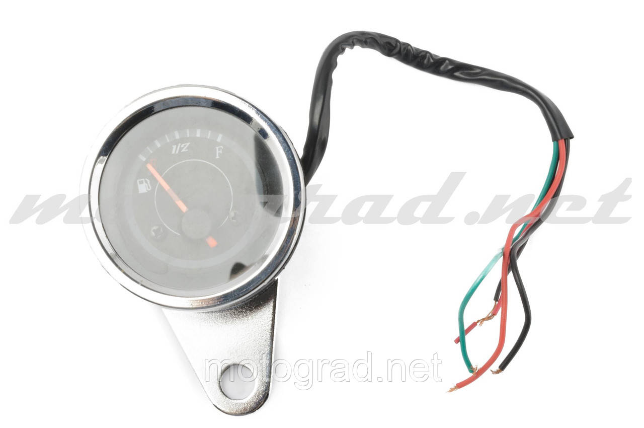 Індикатор рівня палива виносний універсальний (аналоговий, хром) KOMATCU, фото 1