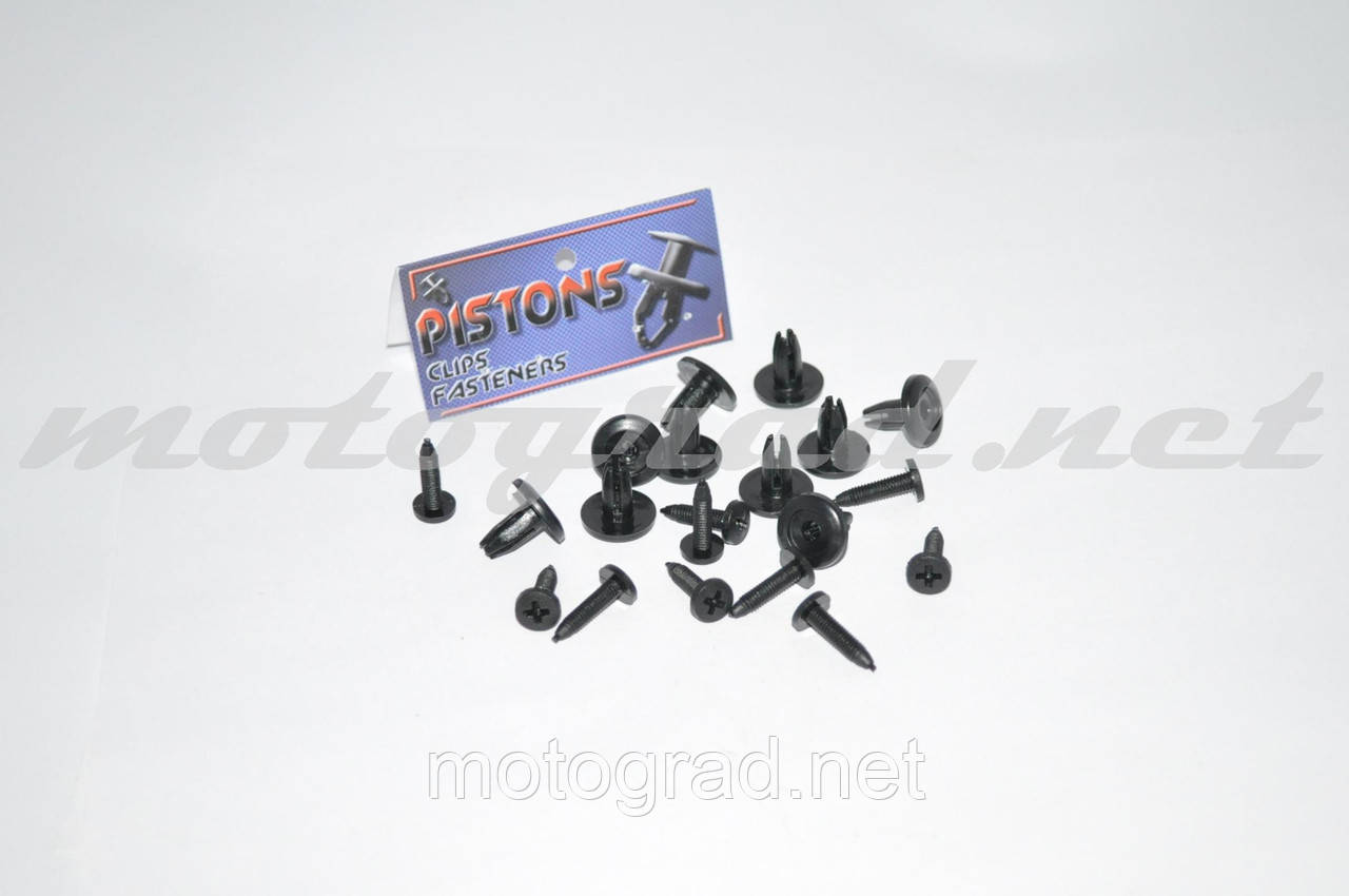 Кліпси кріплення пластику (з різзю) 10 шт. AS (чорні), фото 1