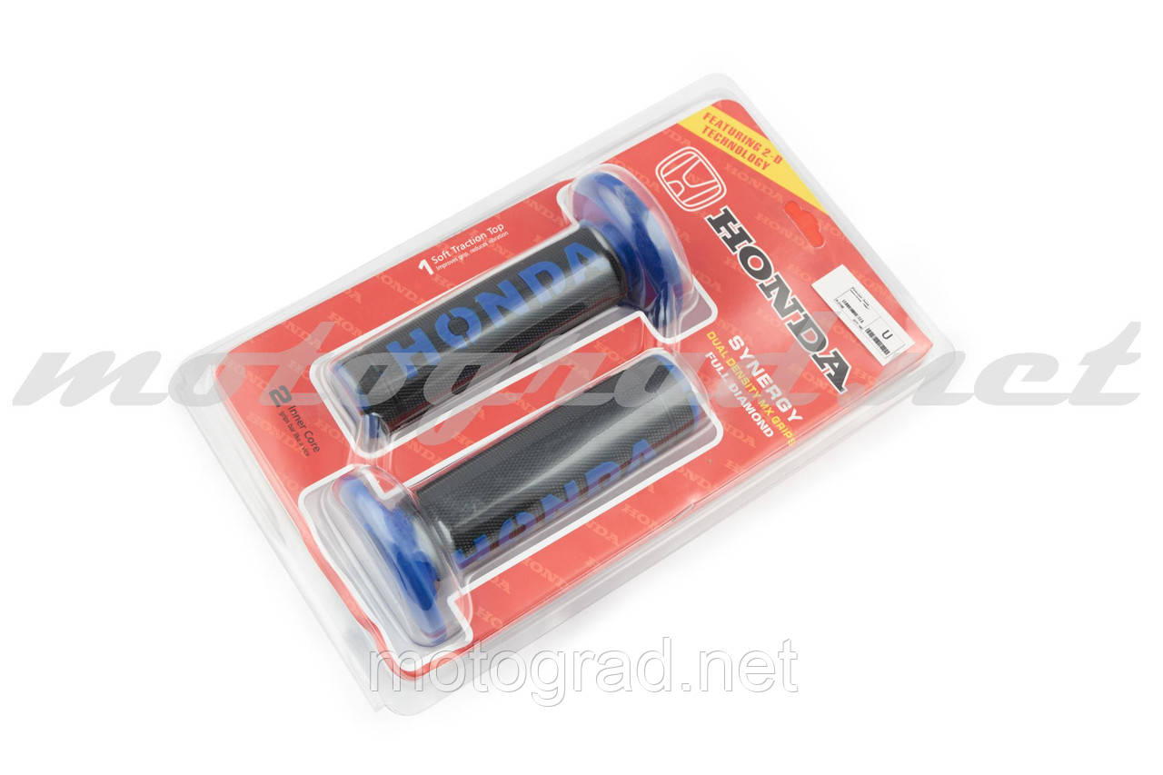 Ручки керма (грипси) Honda (чорно-сині) , фото 1