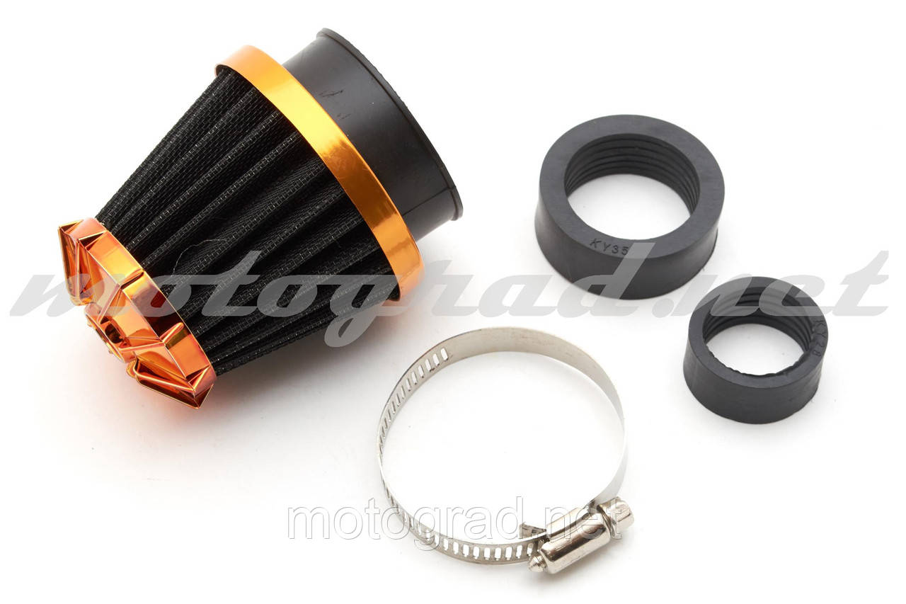 Фільтр повітряний (нульовик) Ø28/35/50mm KM (жовтий), фото 1