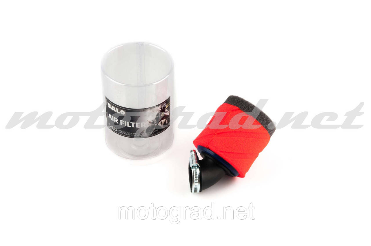 Фільтр повітряний (нульовик, поролон) Ø 35 mm, 45* AS (mod:4, чорно-червоний)