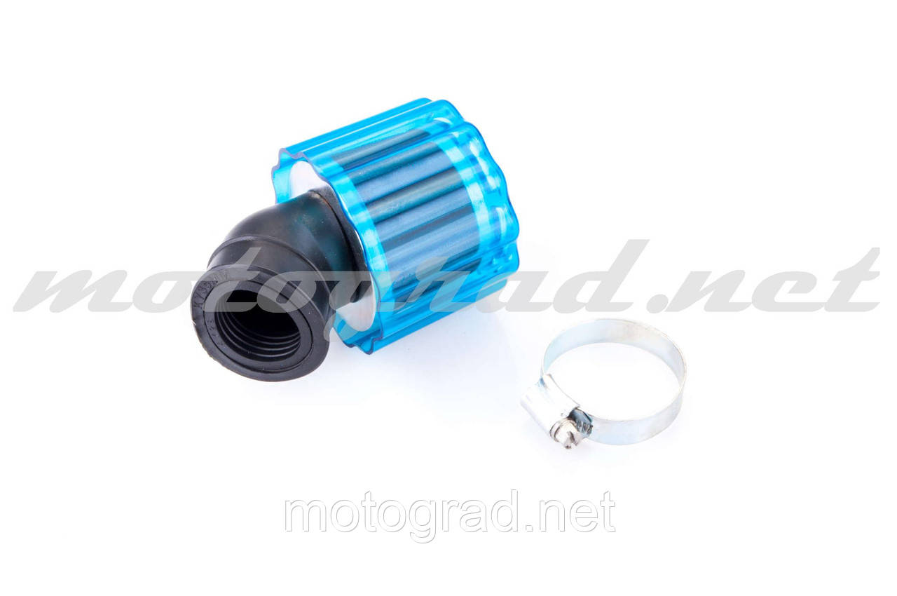 Фільтр повітряний (нульовик) Ø28/40 mm, 45* KM (mod:KY-A-135) (дзвін, синій, прозорий) 