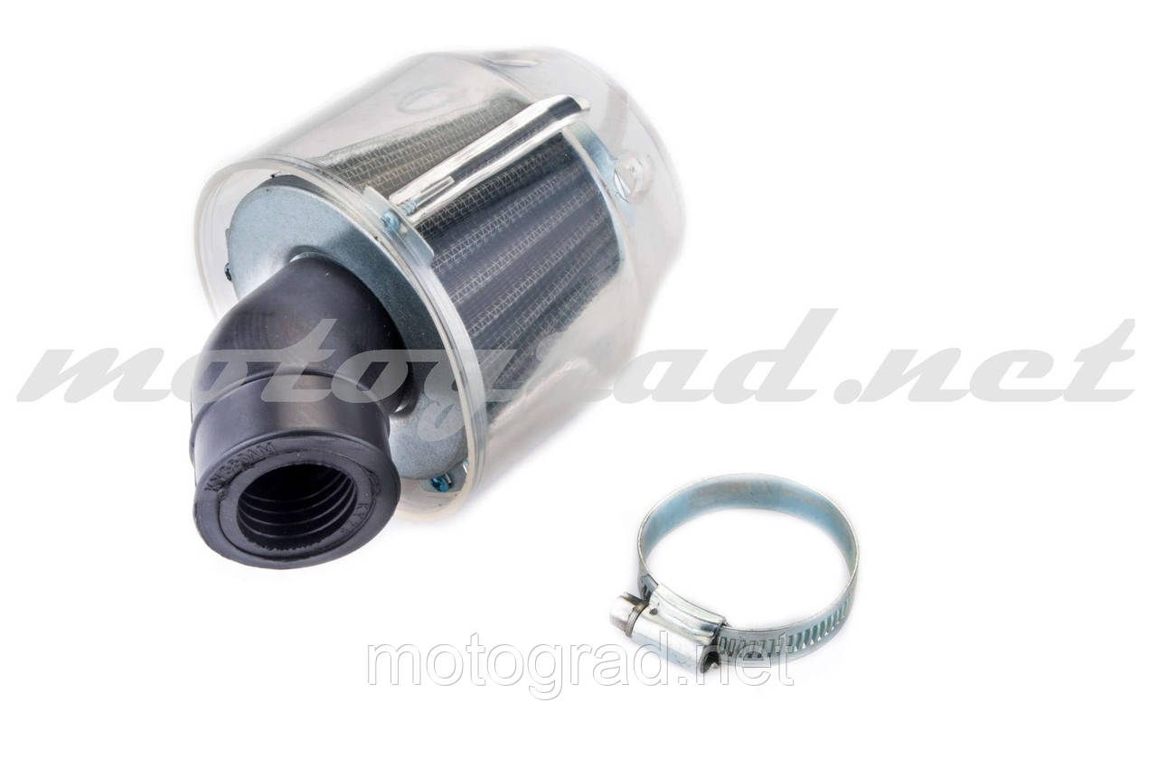 Фільтр повітряний (нульовик) Ø28/40 mm, 45* KM (mod:KY-A-134) (дзвін, прозорий) 