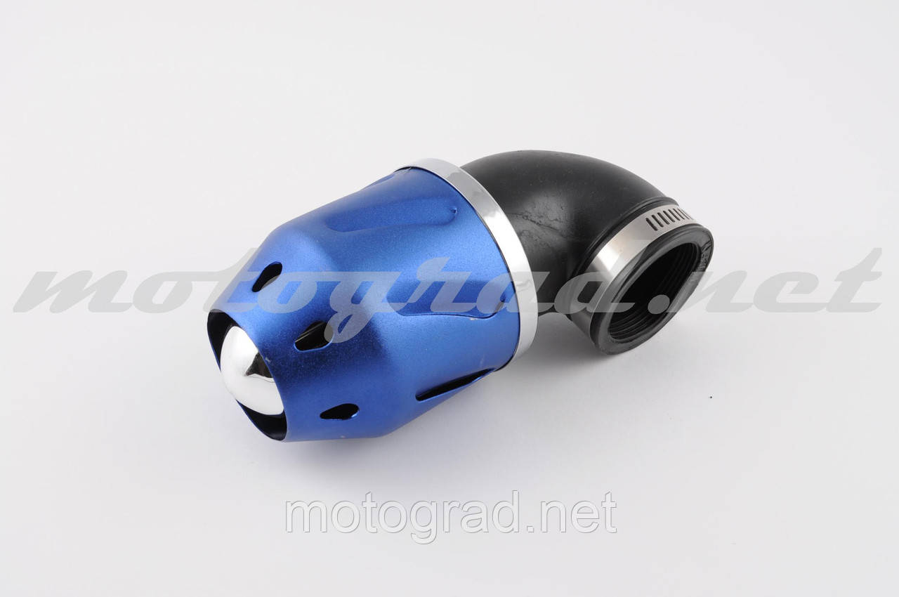 Фільтр повітряний (нульовик) Ø42mm, 90*, куля (синій)