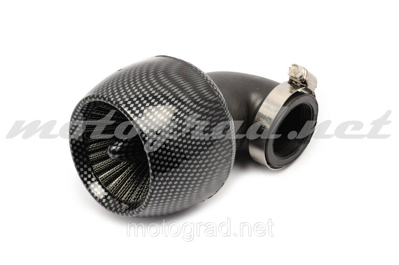 Фільтр повітряний (нульовик) Ø42mm, 90*, турбіна (карбон)