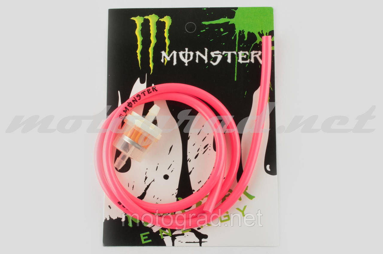 Шланг паливний Ø4mm, 1 метр (червоний) MONSTER (XJB)