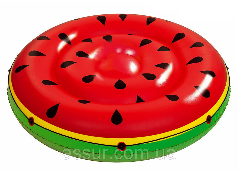 Надувний плотик для плавання та відпочинку на воді круглий Кавун Bestway 43140 Стильний надувний плотик, фото 1