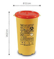 Одноразовый круглый контейнер желто/красный DISPO объемом 1,0 л