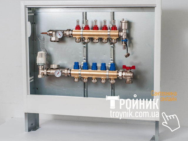 Коллекторный шкаф в сборе на 5 выходов внутренний