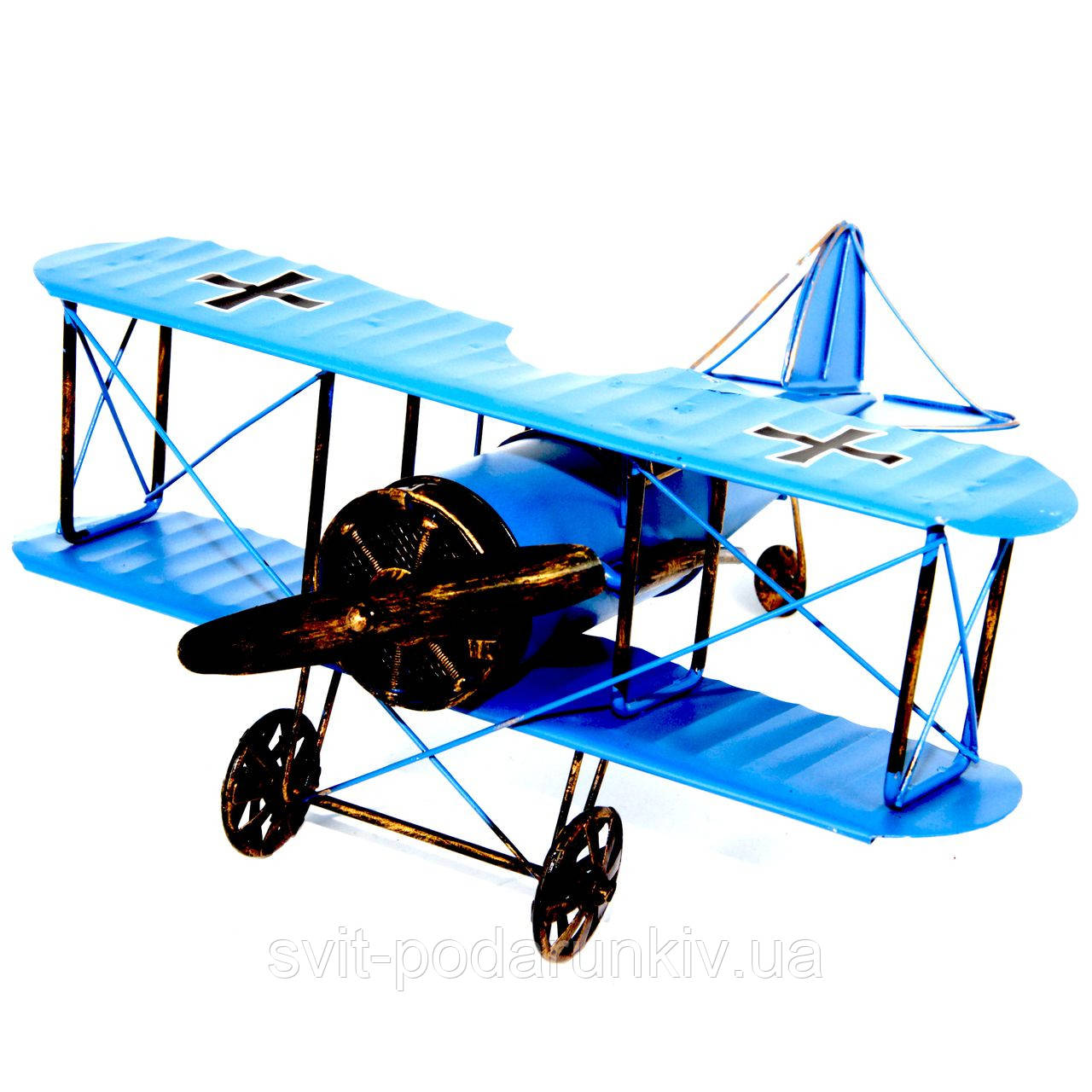 Модель двокрилого літака біплана синій 819B, фото 1