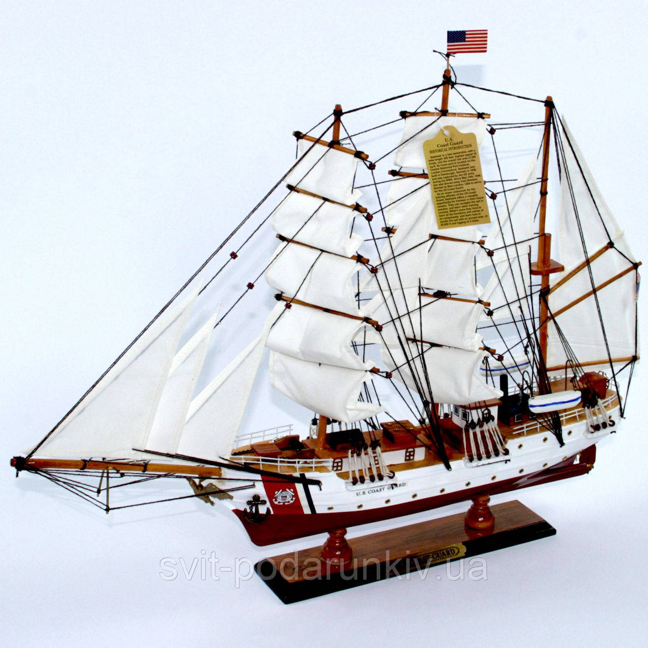 Модель вітрилного корабля 65 см U. S. Coast Guard HQ-3665C, фото 1