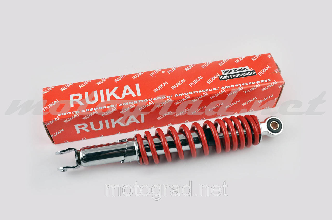 Амортизатор GY6, DIO ZX, LEAD 330 mm, регульований "RUIKAI" (червоний), фото 1