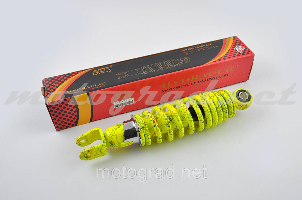 Амортизатор JOG 250 mm, регульований "NDT" (лимонний + паутина)