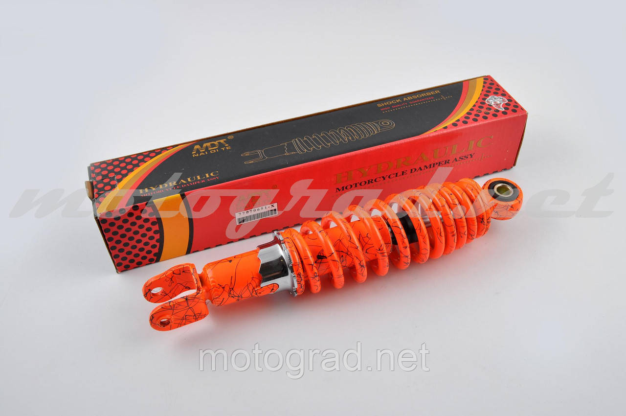 Амортизатор JOG 265mm, регульований "NDT" (жовтогарячий + паутина), фото 1