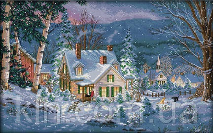 Вишивка хрестиком набір Снігова ніч 55х37 см (арт. MK018), фото 1