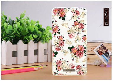 Чохол для Lenovo A5000 з малюнком троянди на білому тлі