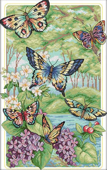 Вишивка хрестиком Лісові метелики 32х47 см (арт. MK023)