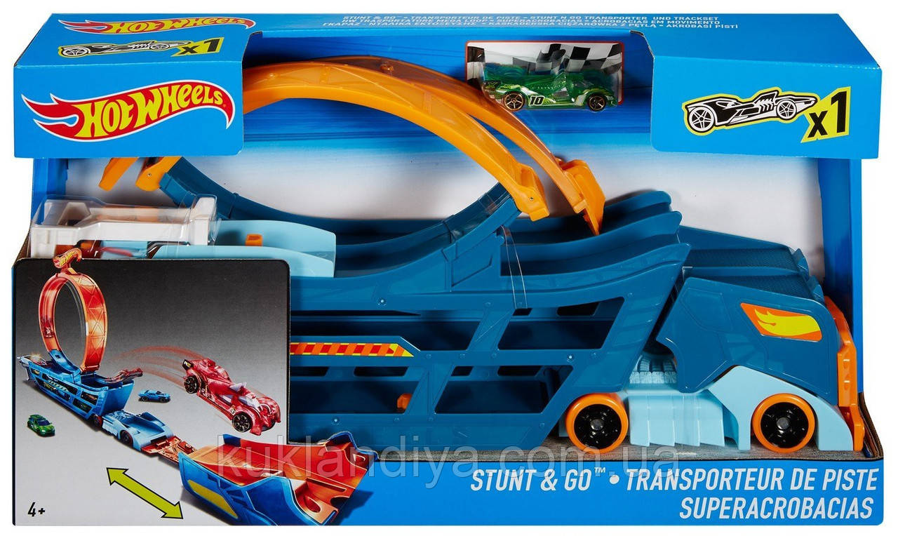 Хот Вілс Трек-Трансформер Трюки та Перегони - Hot Wheels Stunt n' Go Track Set (DWN56) (GCK38)