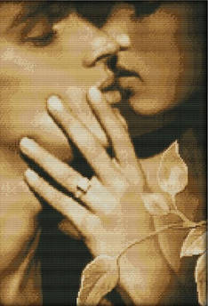 Вишивка хрестиком Пристрасний поцілунок 32х44 см (арт. MK027)