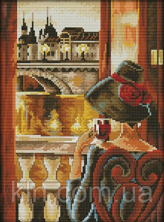 Вишивка хрестиком Дама біля вікна 27х37 см (арт. MK031), фото 1