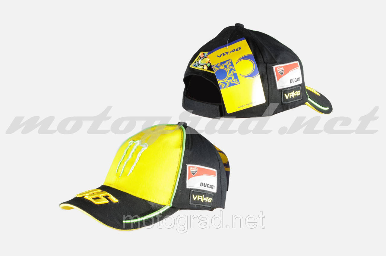 Бейсболка жовто-чорна 100% бавовна 46 VALENTINO ROSSI AND Монстер, фото 1