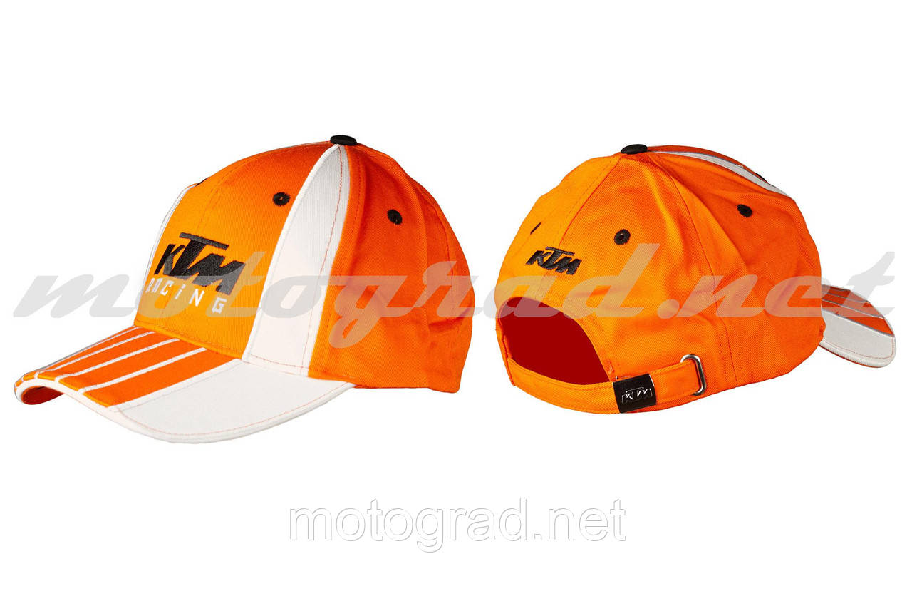 Бейсболка жовтогарячо-біла 100% бавовна KTM RACING, фото 1